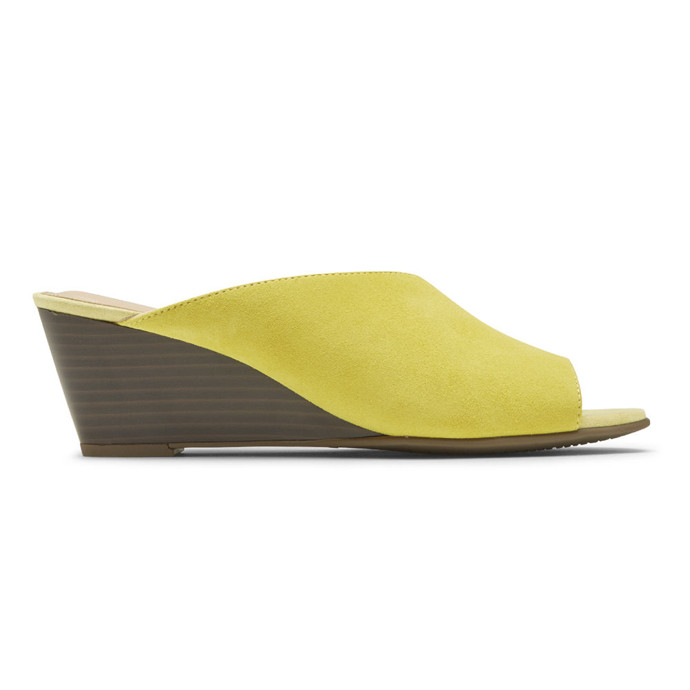 Rockport Slides For Womens Yellow - Total Motion Taylor Asymmetrical - SV6418325